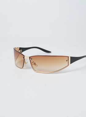 Y2K潮酷弧度小众UV400遮阳墨镜