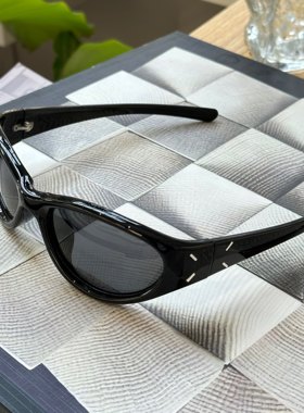 jennie同款猫眼gm墨镜骑行黑色网红款方圆脸显瘦偏光大框太阳镜潮