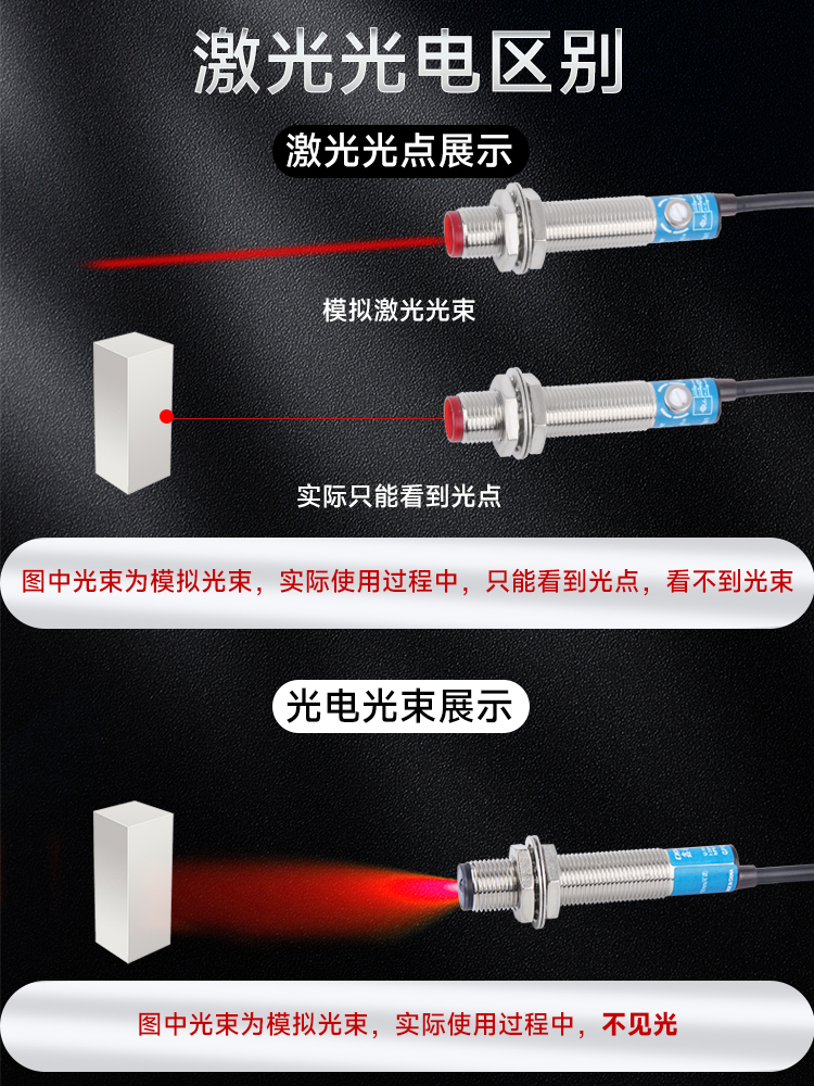 鑫社M12M18激光漫反射光电传感器红外感应开关三线可调NPN电眼24V