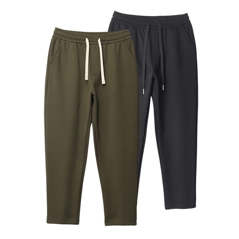 秋冬季加绒九分裤男休闲裤加厚修身小脚裤春秋季薄款直筒运动裤男,淘宝优惠券,粉丝福利购,淘宝优惠卷