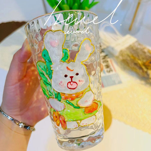 手绘玻璃杯diy彩绘杯子画材料包颜料儿童手工制作锤纹琉璃杯礼物 - 图1