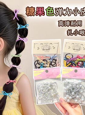 儿童银色蝴蝶结皮筋发圈