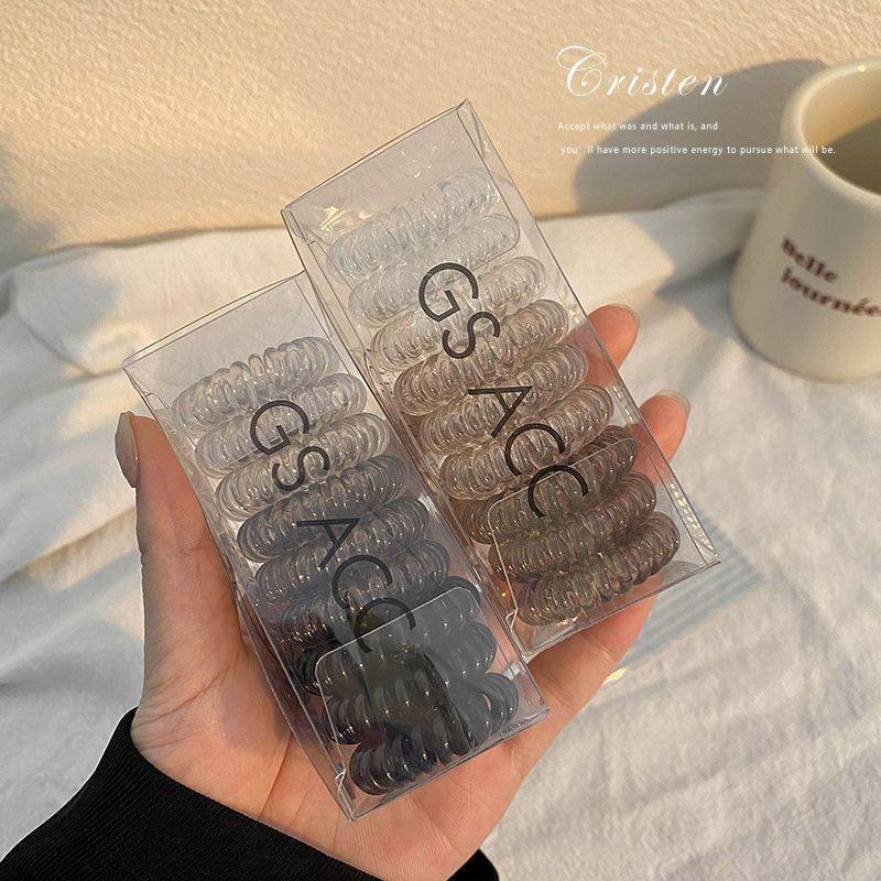 9条装渐变灰色发圈头心扎头发清新绳皮筋发饰ins网红电话线少女心,淘宝优惠券,粉丝福利购,淘宝优惠卷
