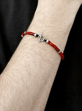 FELIX红玛瑙手链串珠叠戴做旧复古小众高级感蛇年本命年礼物男女