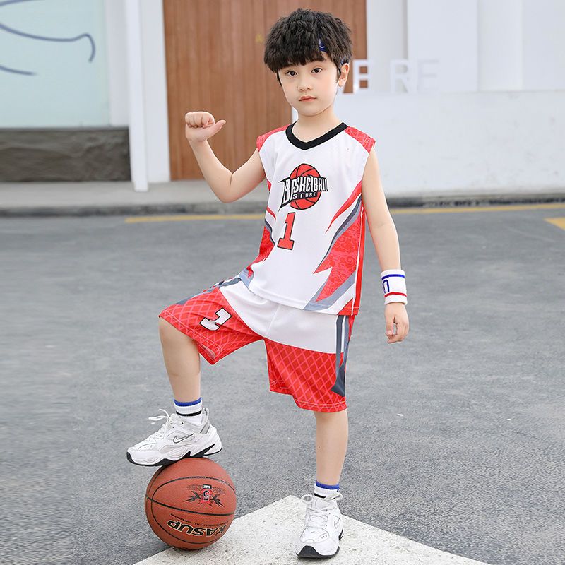 男童夏季新款运动套装儿童篮球服宝宝1号帅气球衣中大童速干衣潮