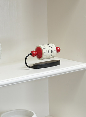 轻奢实木复古 桌面手动转轮日历摆件 家居客厅酒柜高档大气装饰品