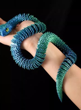 3d打印蝰蛇玩具模型夜光全身关节可动仿真动物儿童玩具造景摆件