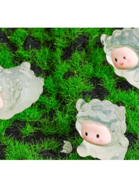 树脂配件夜光细闪造型可爱小羊 细闪动物摆件自制可爱小绵羊挂件