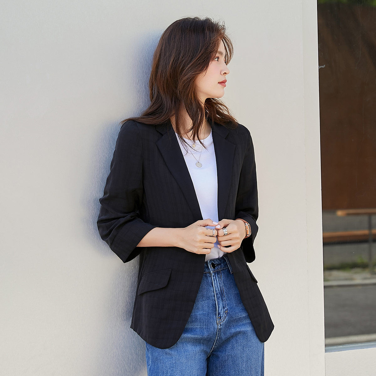 真维斯2020秋季新款通勤风女款外套 真维斯时尚短外套