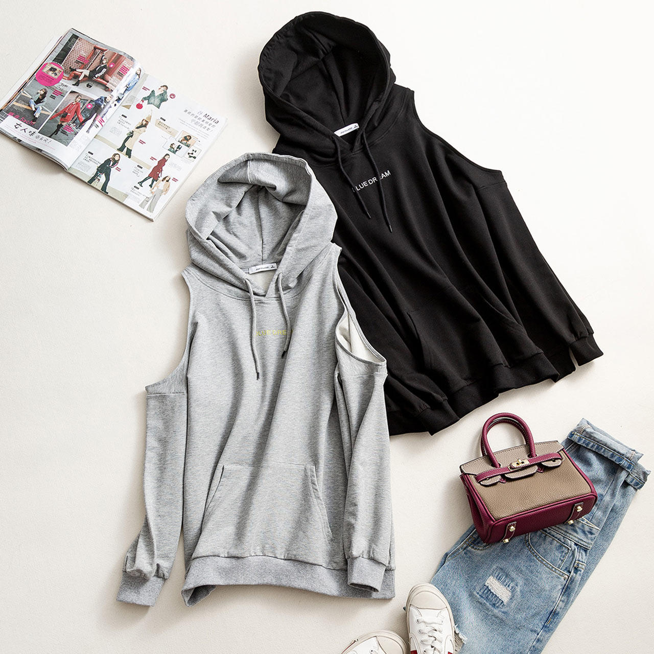 真维斯秋款新品潮流韩版女款卫衣 真维斯时尚卫衣/绒衫