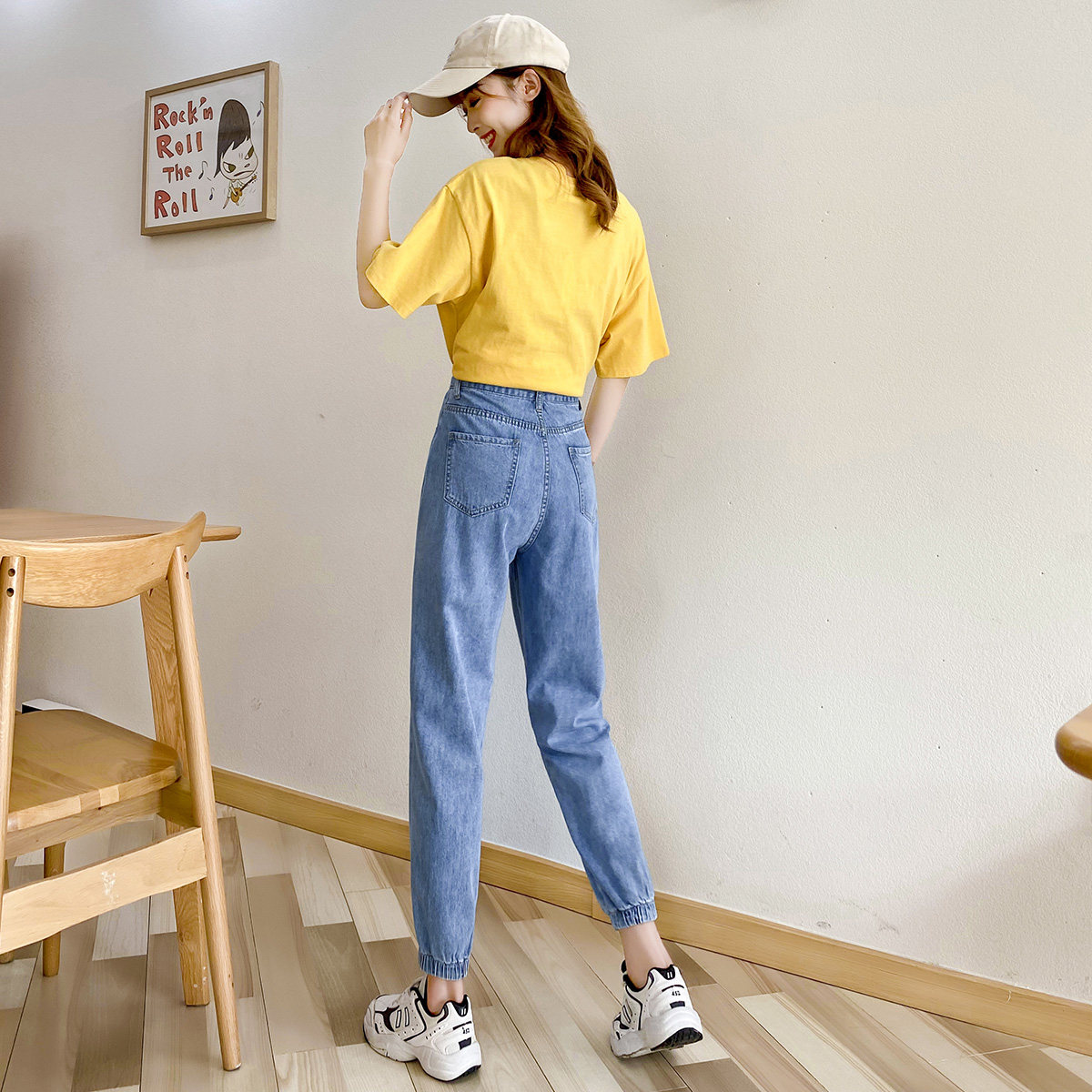 真维斯秋季高腰显瘦宽松休闲长裤 真维斯时尚牛仔裤