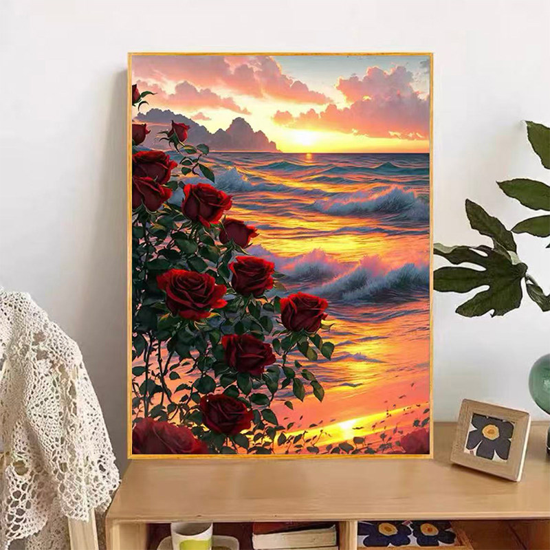 2026新款钻石画玫瑰风景高难度女孩子手工diy贴画十字绣客厅礼物,淘宝优惠券,粉丝福利购,淘宝优惠卷