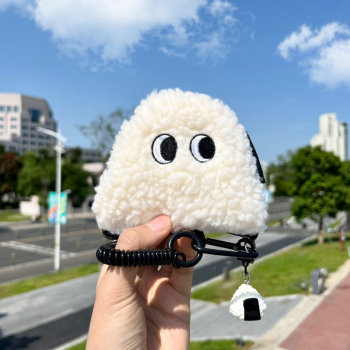 Cute little rice ball plush earphone bag mini storage bag girly heart coin coin bag cute creative birthday gift