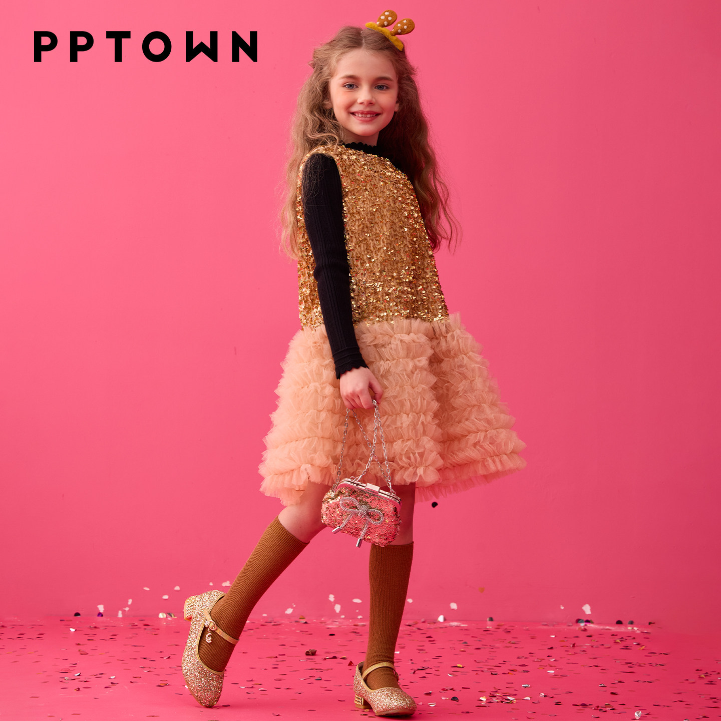 女童礼服连衣裙秋冬2026新款亮片网纱背心裙儿童生日珠片公主裙,淘宝优惠券,粉丝福利购,淘宝优惠卷