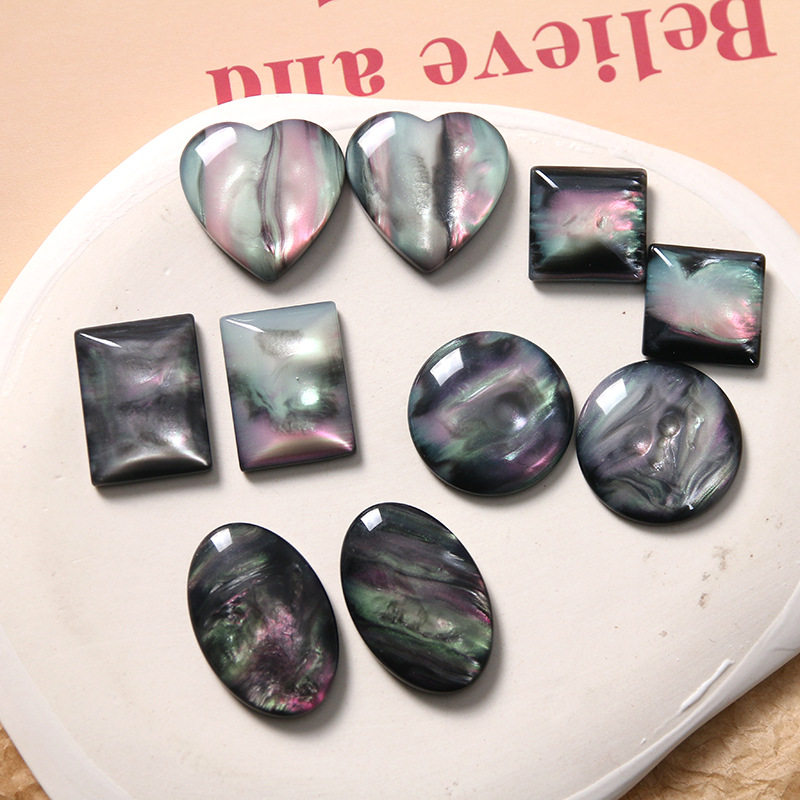暗黑风极光流沙质感桃心方形diy树脂配件耳饰发夹手机壳材料,淘宝优惠券,粉丝福利购,淘宝优惠卷