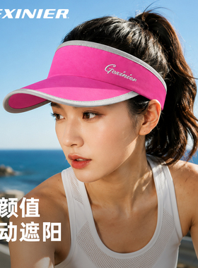 夏季防晒遮脸无顶运动网球帽