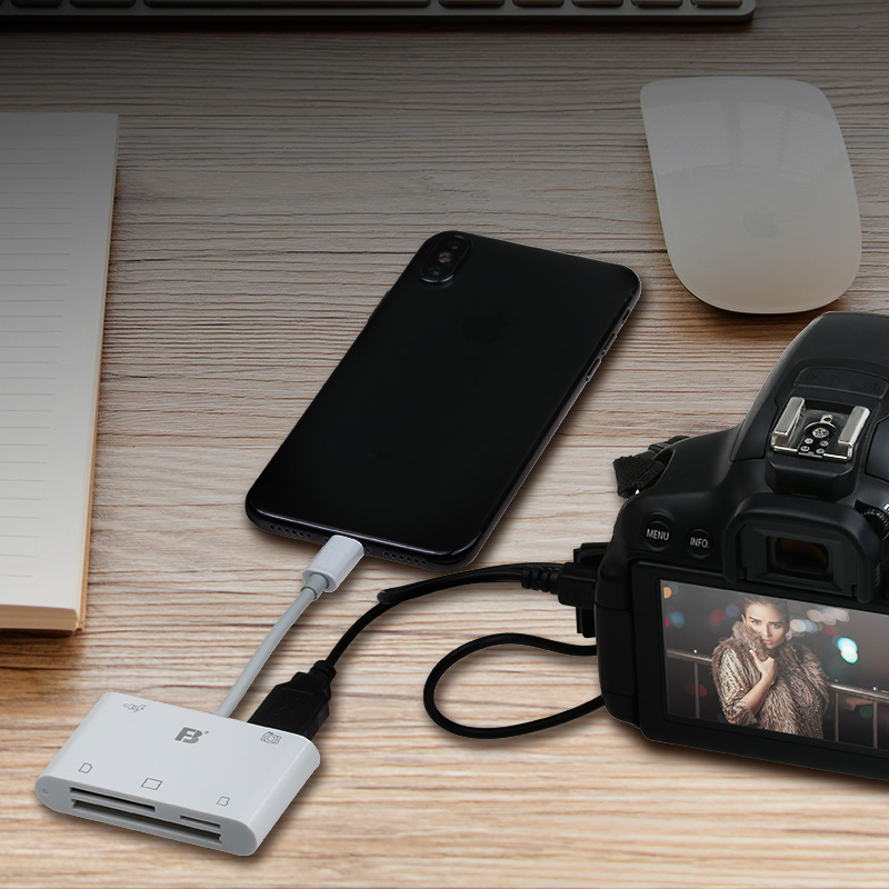 沣标苹果手机OTG读卡器SD/TF/CF内存卡ipad转接头iPhoneh12读卡器XQD相机佳能单反type-C安卓华为小米USB高速 - 图3