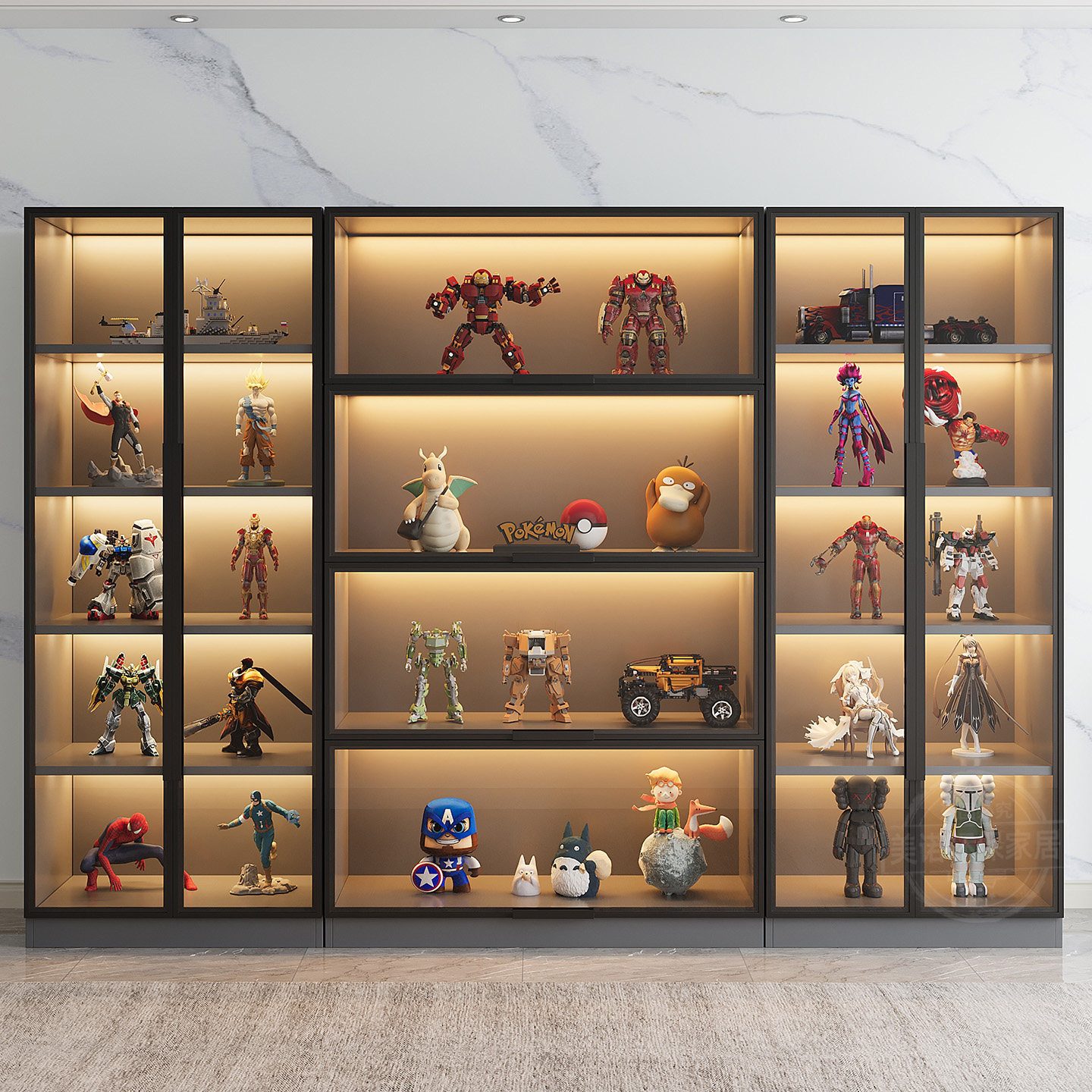 玻璃门展示柜产品陈列收纳家用玩具适用模型手办积木摆件书柜酒柜,淘宝优惠券,粉丝福利购,淘宝优惠卷