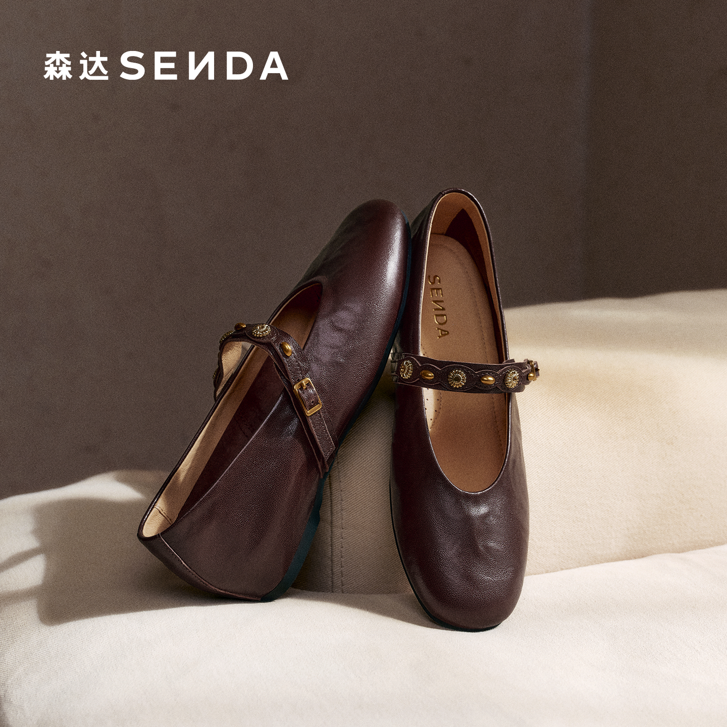 森达超软小羊皮玛丽珍女鞋26春新款法式真皮内增高浅口单鞋皮鞋,淘宝优惠券,粉丝福利购,淘宝优惠卷