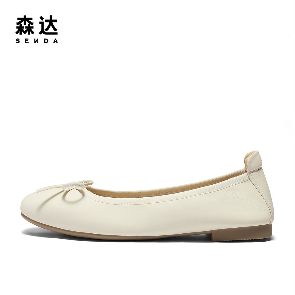 森达奶奶鞋女鞋2024秋季新款商场同款一脚蹬舒适平底单鞋XAK01CQ4