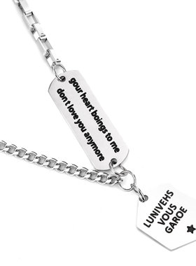 可调节工业风字母情侣挂链