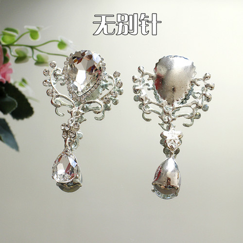 成品玻璃钻胸针带别针婚纱礼服头饰装饰品diy闪钻吊坠配件辅料 - 图2