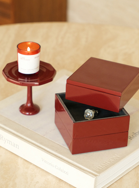 ladylike 勃垦地红首饰收纳盒高级感香薰蜡烛台托盘客厅桌面摆件