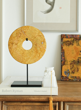 中国风玉壁摆件，天然大理石