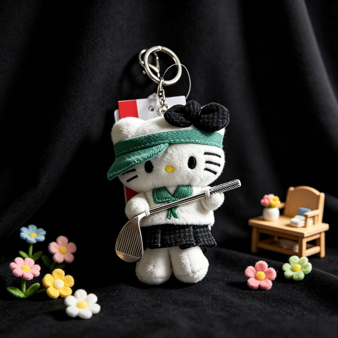 Cute little pendant! Cute golf doll HelloKitty golf club pendant trendy pendant