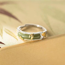 新中式竹节戒指女925银复古宫廷