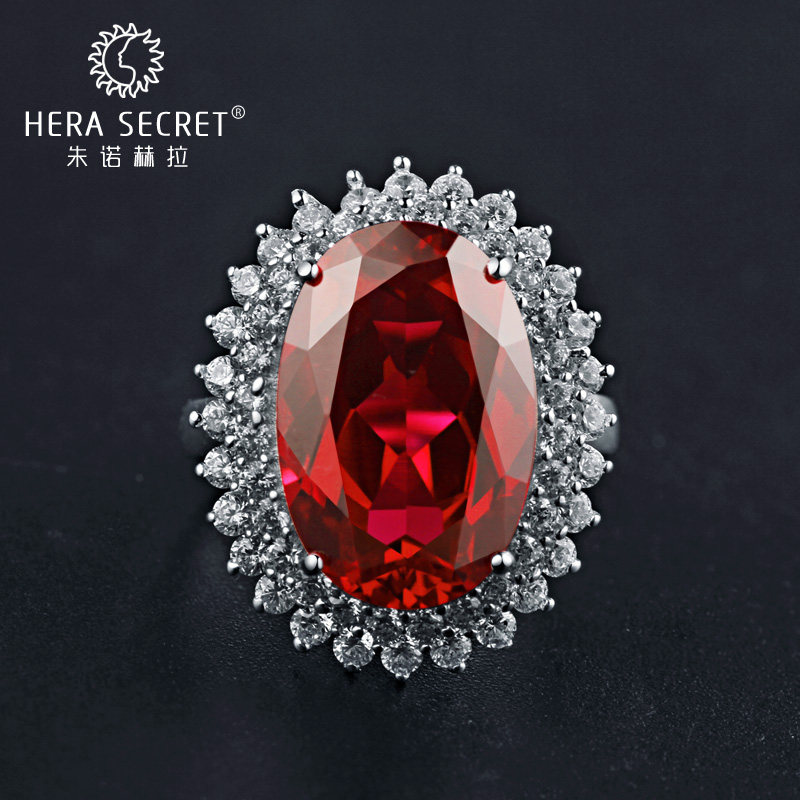 18k金定制仿真钻6 12克拉蛋形戒指 朱诺赫拉戒指/指环