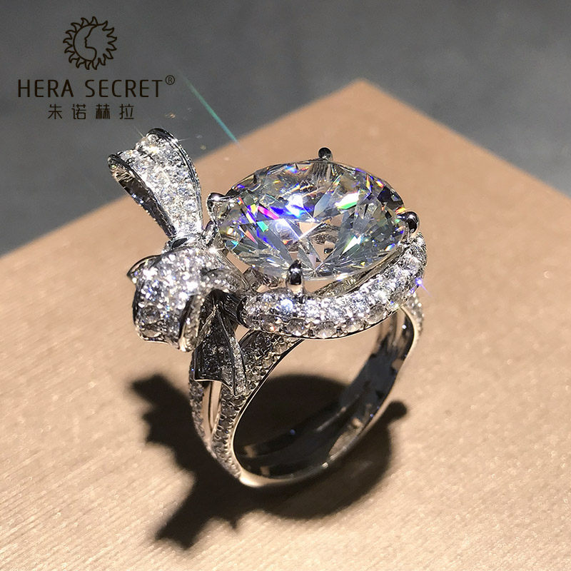 定制18k金pt950品牌首饰仿真钻戒 朱诺赫拉戒指/指环