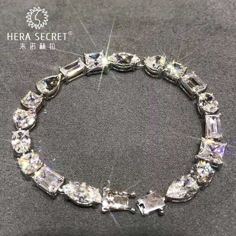 赫拉新款13.8克拉仿真钻石大气手链 朱诺赫拉手链