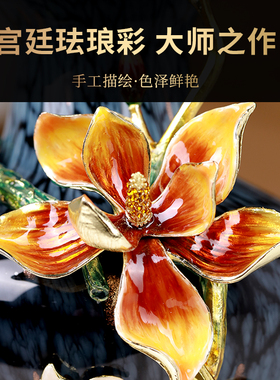 源正溢尚新中式珐琅彩花瓶摆件