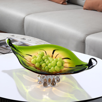 Eurostyle Light Extravagant Crystal Glass High Footed Fruit Tray Living Room Tea Table Home Fruit Tray Upscale 2023 New Snacks Pan