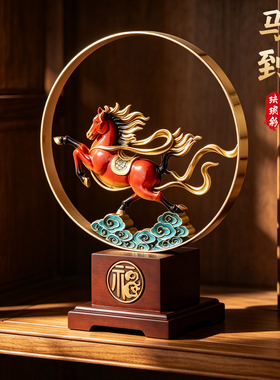 珐琅彩马摆件轻奢高级感小众礼物