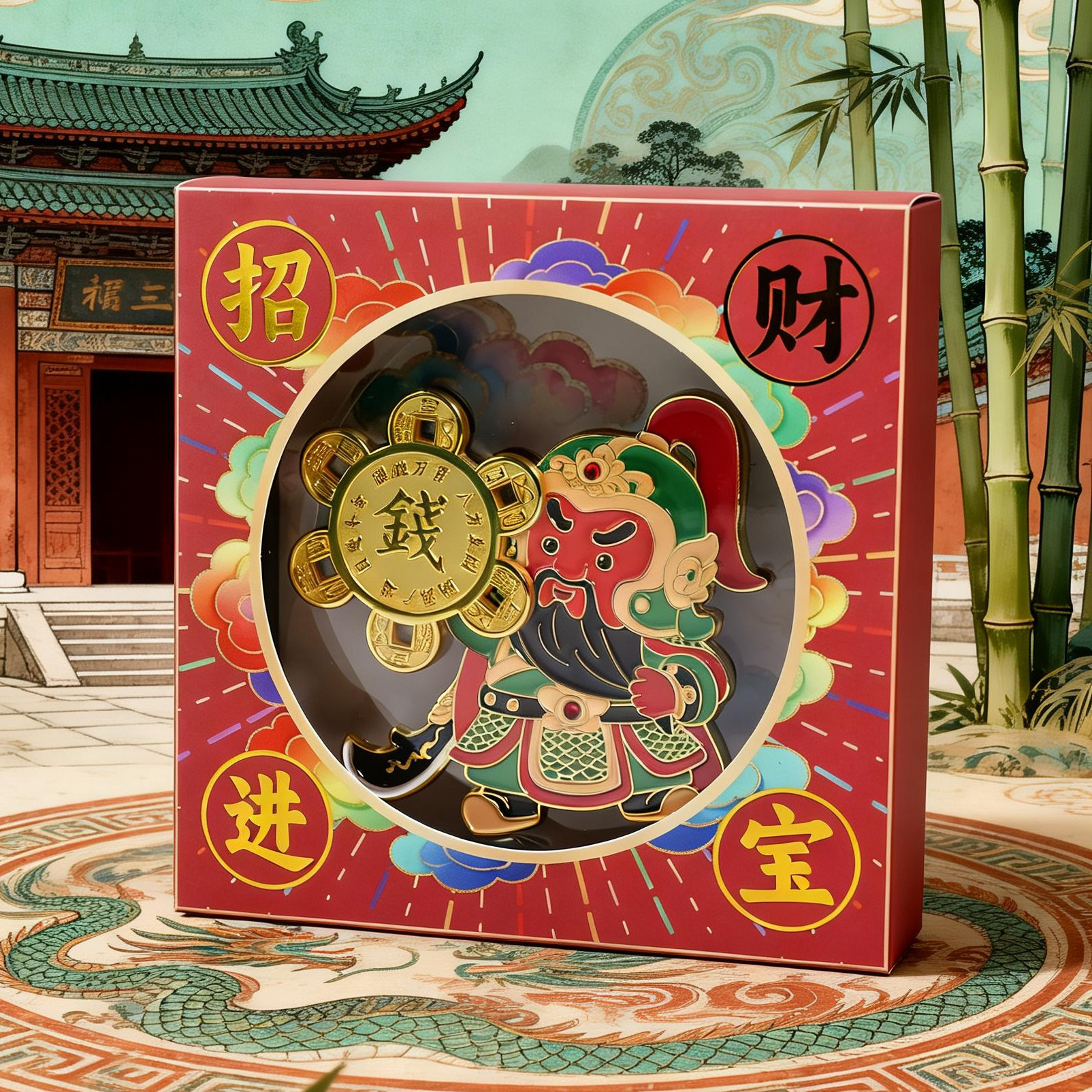 成都武侯祠博物馆招财进宝旋转冰箱贴文创产品旅游纪念品伴手礼