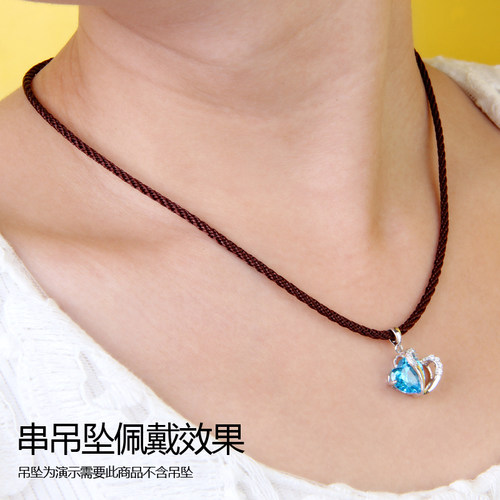 项链绳吊坠挂绳手工编织红绳项链男女款戒指黄金玉佩挂件吊坠绳子 - 图0