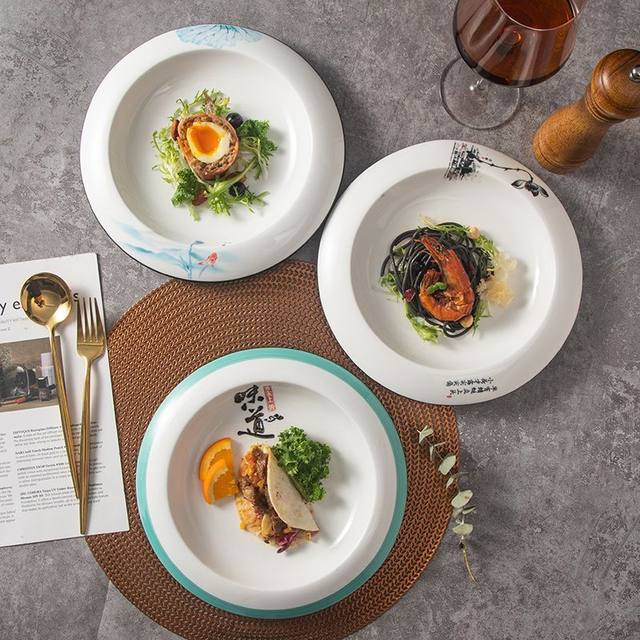 Ceramic hotel tableware round 10 inches