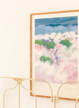 北欧装饰画原木风景日式治愈客厅野地卧室床头日式文艺小清新挂画