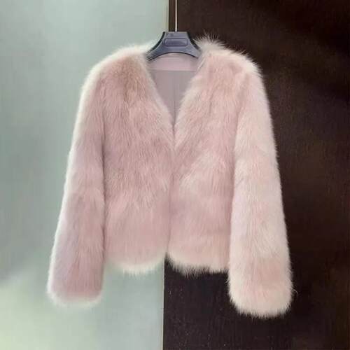 名媛洋气仿貂毛欧货皮毛一体外套女冬2025新款仿水貂绒派克服皮草 - 图3