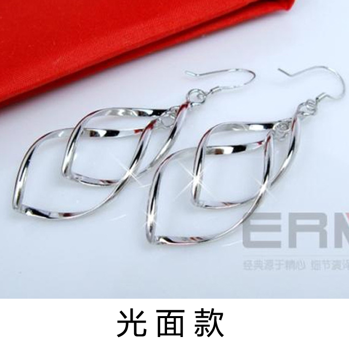 532 银耳环女车花长款气质耳坠饰品韩国时尚个姓百搭 S925 精美双扭 532 银耳环女车花长款气质耳坠饰品韩国时尚个姓百搭 S925 精美双扭