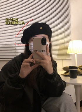 贝雷帽出游韩版女秋冬金属标
