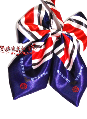 新款辽宁省农村信用社免打花职业女士农商领花蝴蝶结丝巾头胸花
