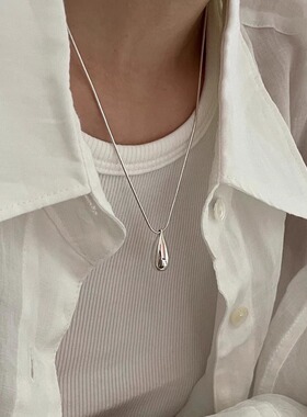 欧美复古银色水滴项链女轻奢高端小众级设计感极简约精致锁骨颈链