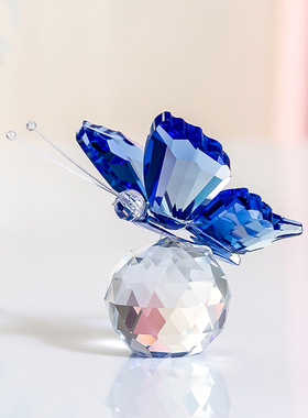 亚马逊 跨境 水晶蝴蝶 小动物 家居饰品 桌面小摆件 源头工艺品