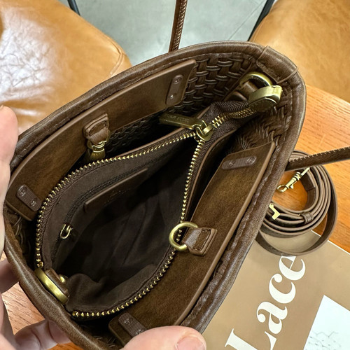 SELIN WEISS包包女新款时尚百搭手工编织女包小众手提斜挎水桶包 - 图1