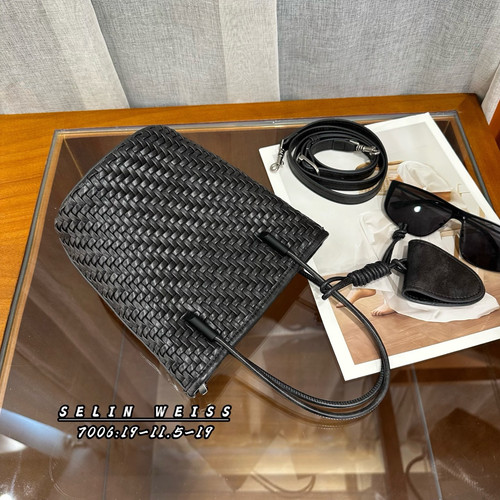 SELIN WEISS包包女新款时尚百搭手工编织女包小众手提斜挎水桶包 - 图3