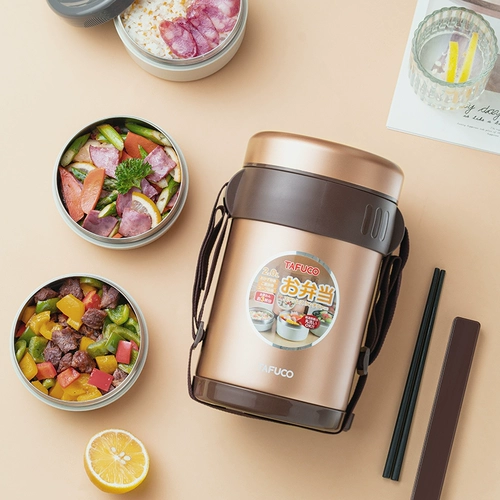 Японский термос из нержавеющей стали, ланч-бокс для школьников, портативная вместительная и большая термическая бочка, нержавеющая сталь AISI 304