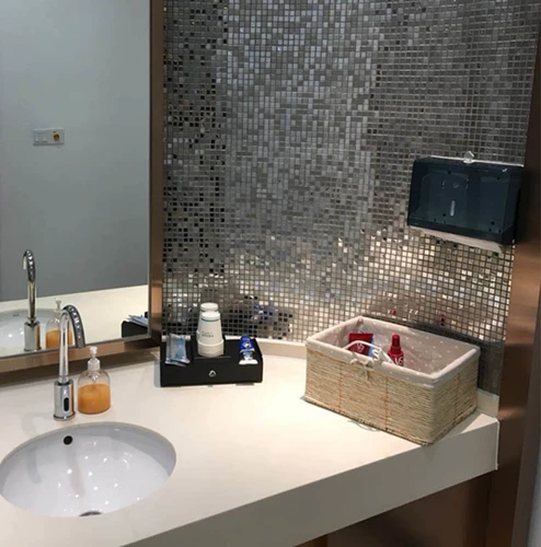 Серебряная металлическая мозаика из нержавеющей стали на стену, зеркальный эффект